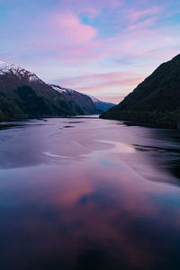 Scenic view of landscape against sky during sunset