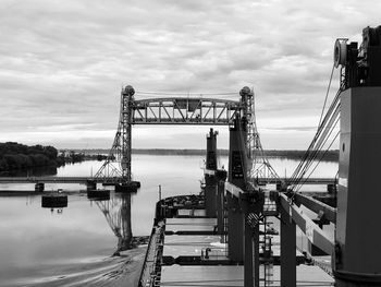 View of bridge over river against sky