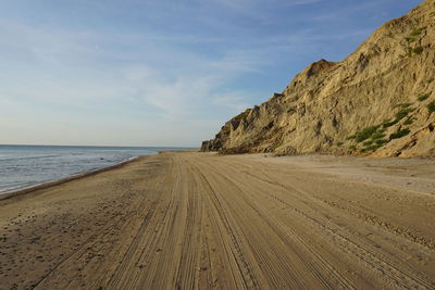 Scenic view of beach against sky