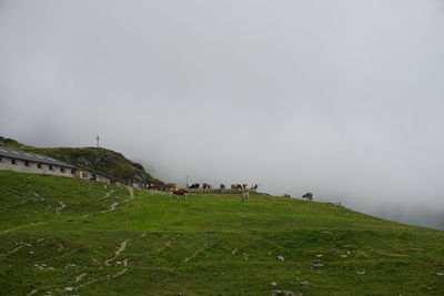 Scenic view of land against sky