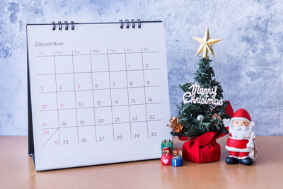 Christmas decoration on table