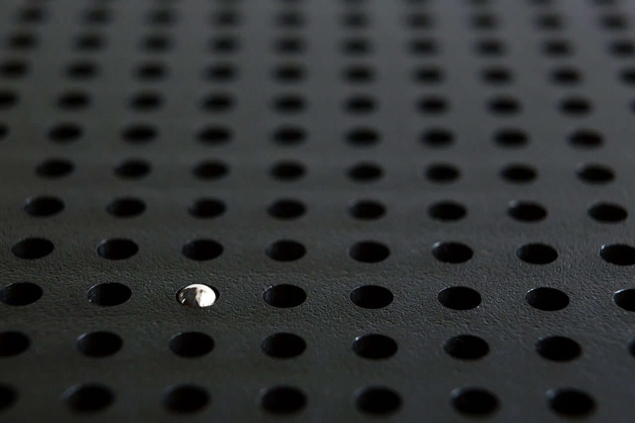 FULL FRAME SHOT OF METAL WITH HOLES
