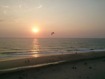 Scenic view of sea during sunset