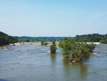 Scenic view of river against sky