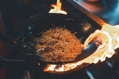 Close-up of food on table