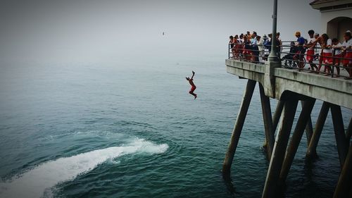 People enjoying in sea