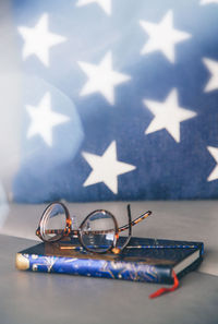 High angle view of sunglasses on table