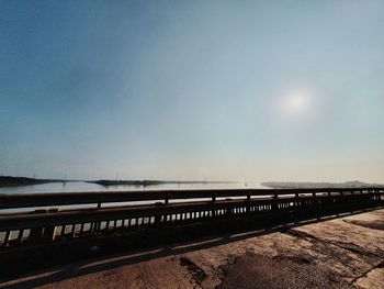 Bridge over road against sky