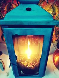 Close-up of illuminated lamp