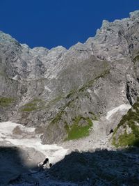 Scenic view of waterfall against clear sky