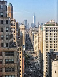 View of skyscrapers in city