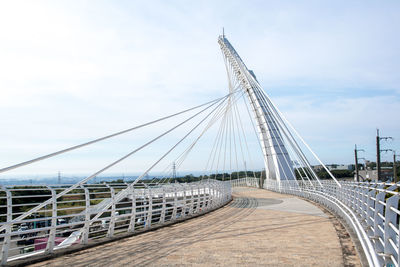 View of suspension bridge against sky