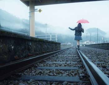 Train on railroad track