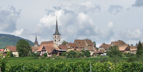 Panoramic view of buildings against sky