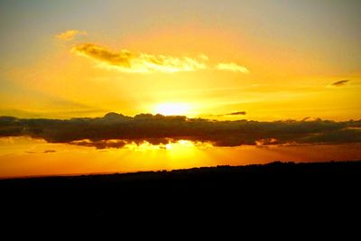 Scenic view of dramatic sky during sunset