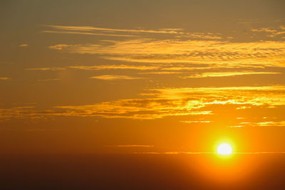 Scenic view of dramatic sky during sunset