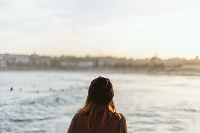 Young woman in water