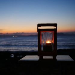 Scenic view of sea at sunset