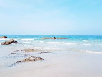 Scenic view of beach against sky