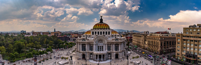 Panoramic view of city against sky