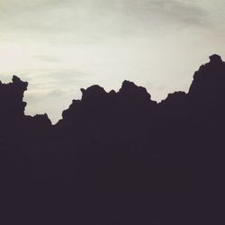 Trees against cloudy sky