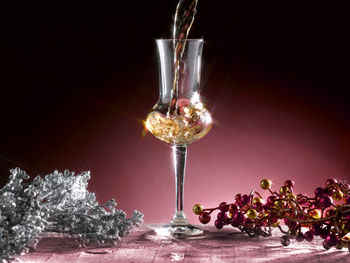 Close-up of wineglass in glass