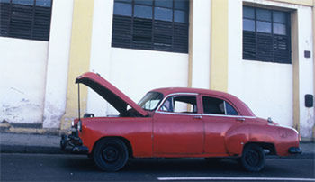 Cars parked in front of building