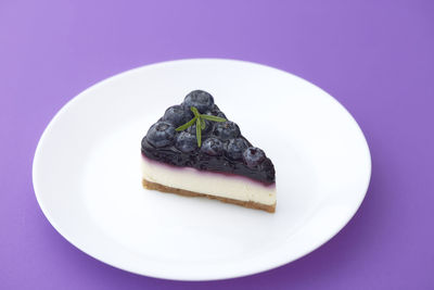 High angle view of cake on plate