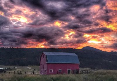 Dramatic sky over landscape