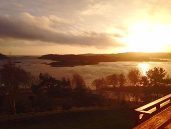 Scenic view of sunset over sea