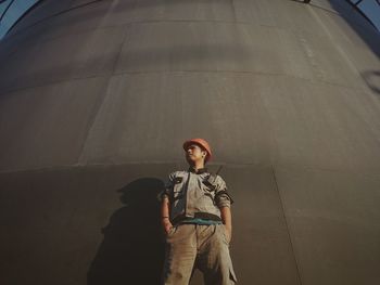 Young man working as security guard