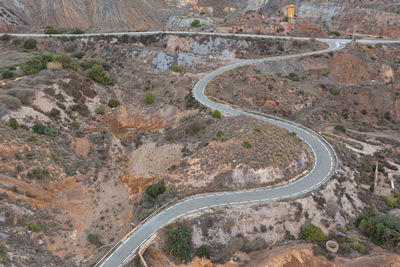 High angle view of road