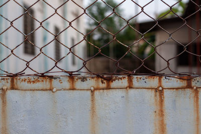 Full frame shot of rusty fence