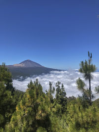 Scenic view of mountains against clear sky