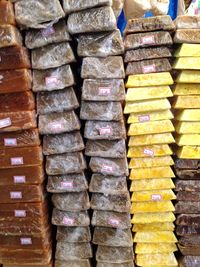 Full frame shot of market stall