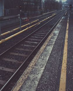 Railway tracks at railroad station