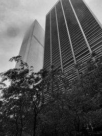 Low angle view of skyscrapers against sky