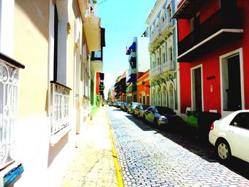 Narrow alley along buildings