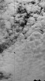 Low angle view of cables against sky