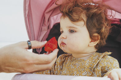 Close-up portrait of cute baby girl