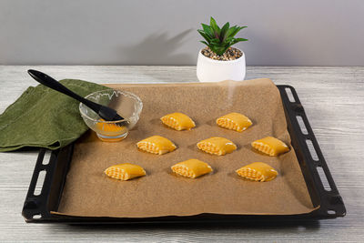 Close-up of food on table