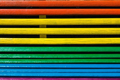 Full frame shot of multi colored bench