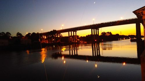 Scenic view of river against sky at night