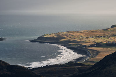 High angle view of beach against sky