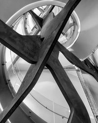 Low angle view of wheel against sky