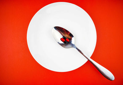 Directly above shot of ice cream in plate