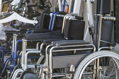 Wheelchairs in hospital ward