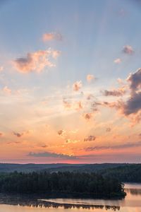 Scenic view of sea at sunset