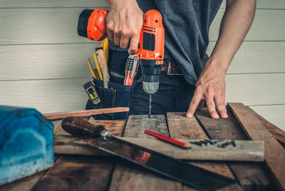 Man working on wood