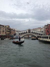 View of boats in canal